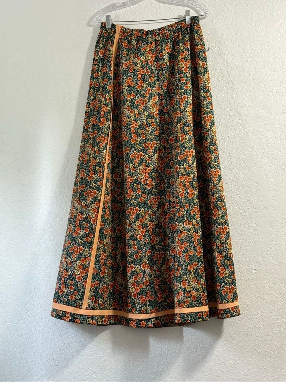 Vintage 70s Chessa Davis Skirt Women Made in USA floral L Prairie Maxi Peasant - Picture 3 of 5